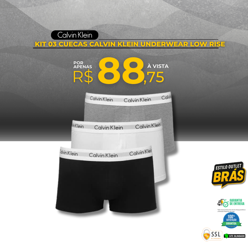 KIT 03 CUECAS CALVIN KLEIN UNDERWEAR LOW RISE