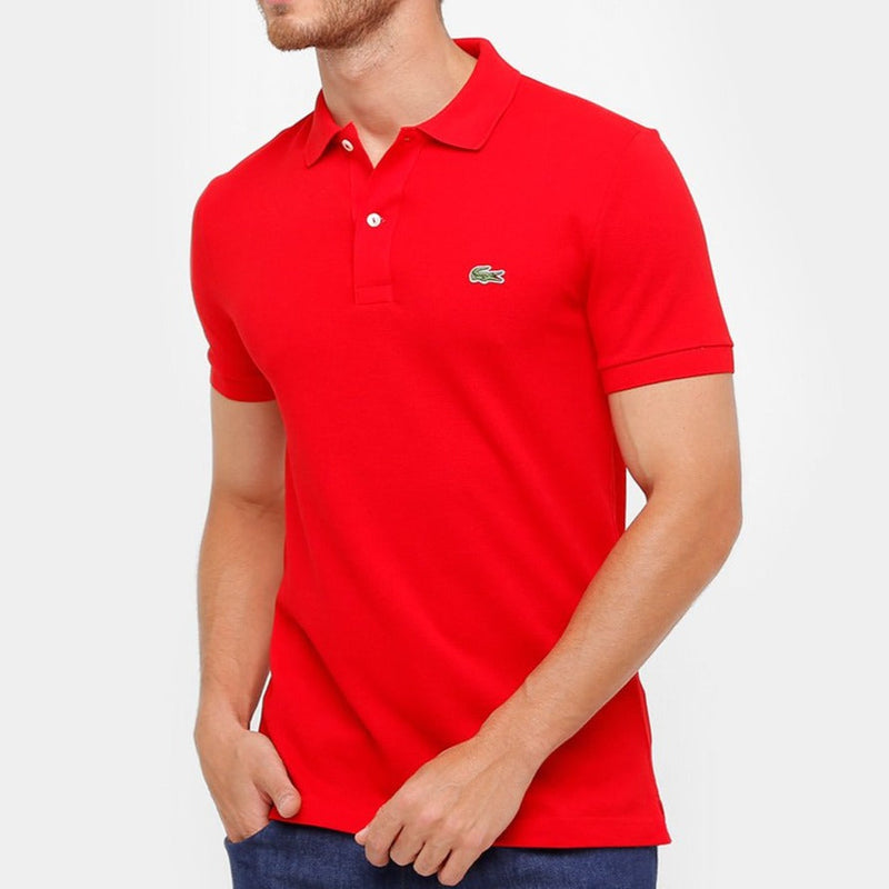 Camisa Gola Polo Lacoste Regular Fit Vermelha