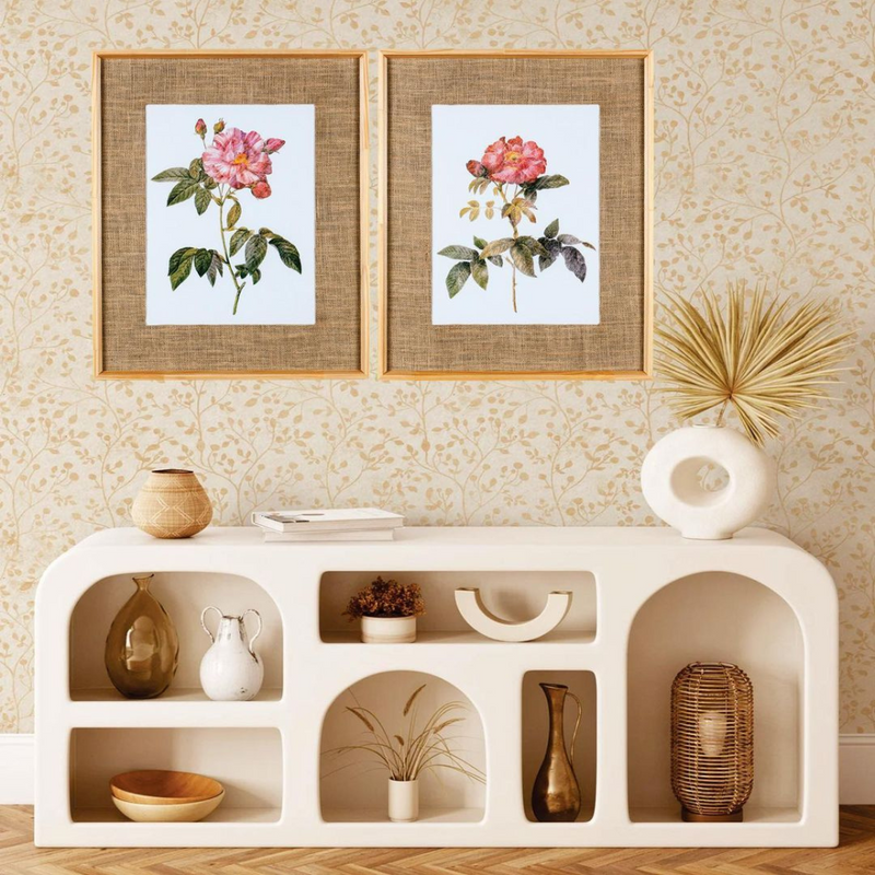 Quadro Decorativo Botanicals Rosa 1 Botão 63x73cm com vidro