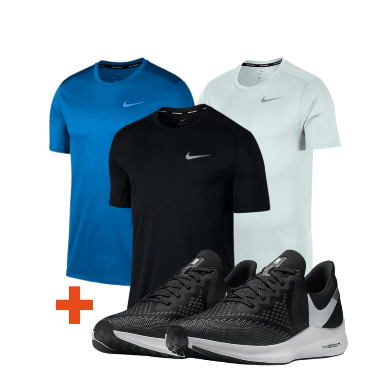 Kit Fitness Tênis Nike Air Winflo + 3 Camisetas Nike DryFit - Promoção - Loja Online