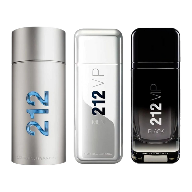 Combo de 3 Perfumes Masculinos 212 VIP, 212 VIP MEN e 212 Black - Loja Online