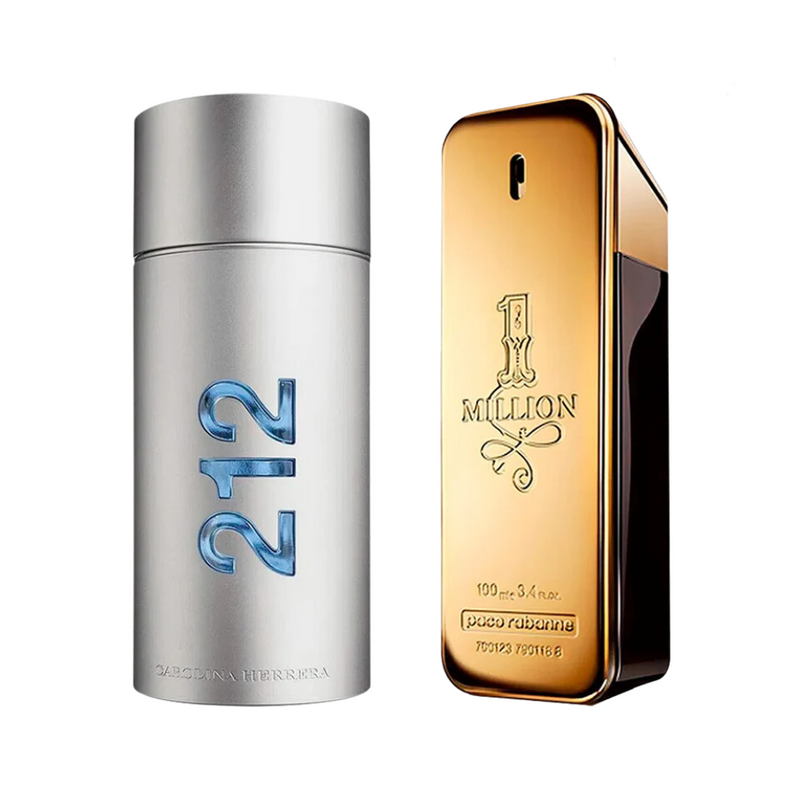 Combo Masculino de Perfumes - 212 MEN e 1 Million - Loja Online