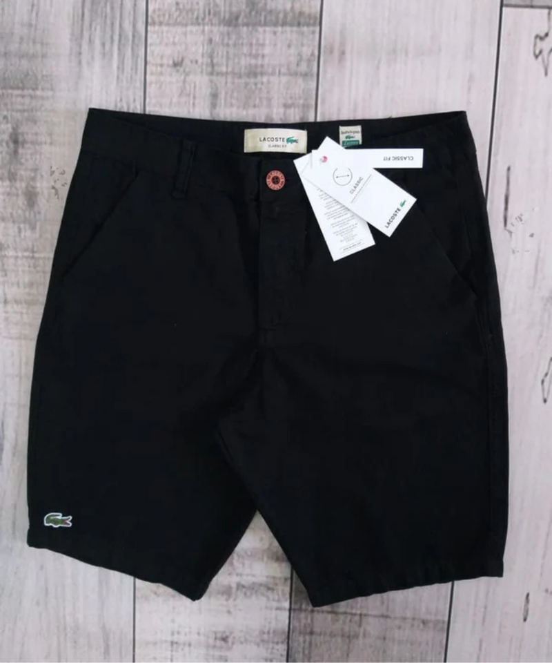 KIT 05 Bermudas Sarja Lacoste Classic + 5 Cuecas Lacoste de Brinde