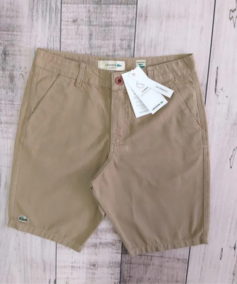 KIT 05 Bermudas Sarja Lacoste Classic + 5 Cuecas Lacoste de Brinde