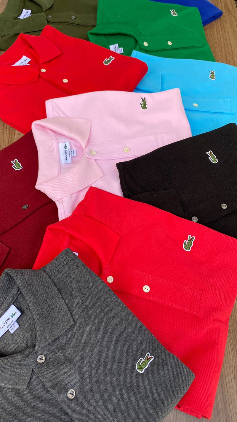 KIT 03 CAMISAS GOLA POLO LACOSTE PETIT PIQUET