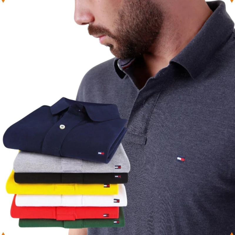 05 Camisas Polo Tommy + Relógio Tommy